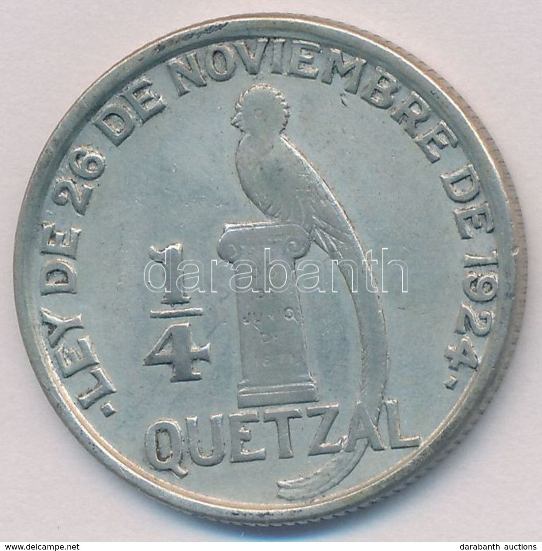 Guatemala 1946. 1/4Q Ag T:2,2-
Guatemala 1946. 1/4 Quetzal Ag C:XF,VF
Krause KM#243.2 - Ohne Zuordnung
