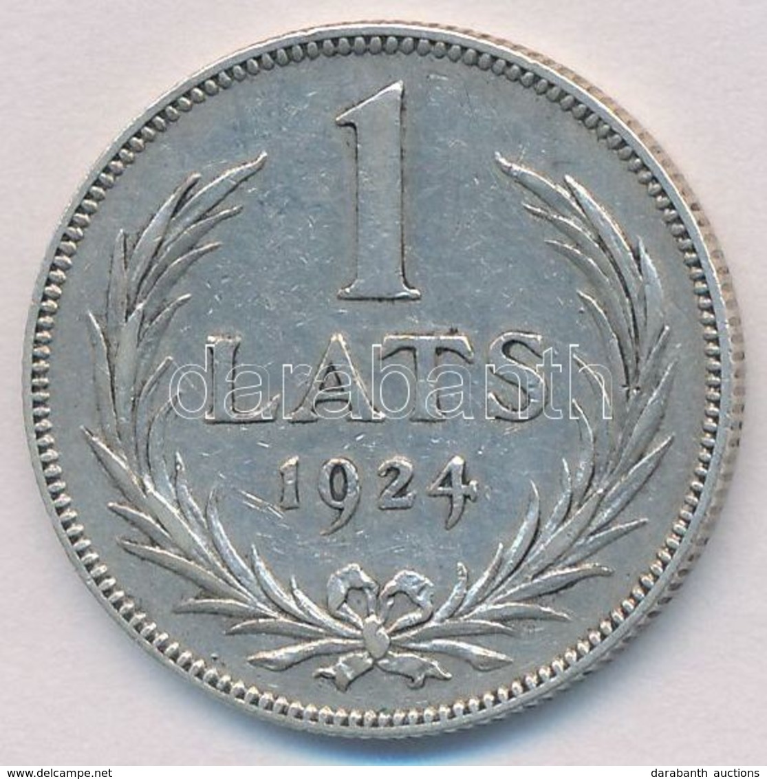 Lettország 1924. 1L Ag T:2 
Latvia 1924. 1 Lats Ag C:XF
Krause KM#7 - Ohne Zuordnung