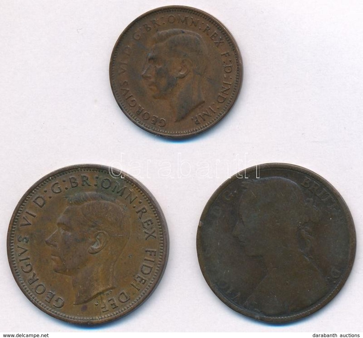 Vegyes: Nagy-Britannia ~1860-1894. 1p Br 'Viktória' + Ausztrália 1946. 1/2p Br 'VI. György' + 1951. 1p 'VI. György' T:3- - Unclassified