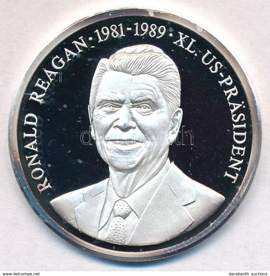 Németország 1991. 'Ronald Reagan - Az Amerika Egyesült Államok Elnökei' Jelzett Ag Emlékérem, Tanúsítvánnyal (15g/0.999/ - Ohne Zuordnung