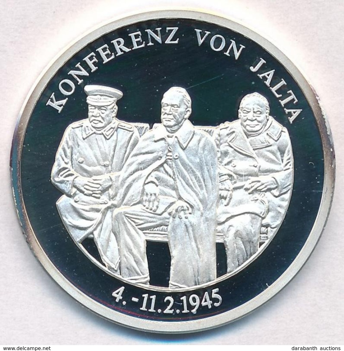 Németország 1994. 'Jaltai Konferencia - Az Amerika Egyesült Államok Elnökei' Jelzett Ag Emlékérem, Tanúsítvánnyal (15g/0 - Unclassified
