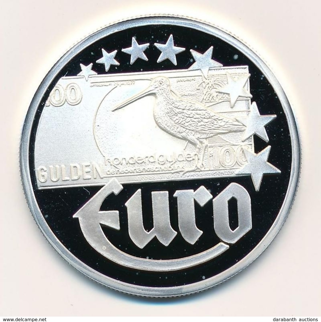 Németország 1997. 'Hollandia Gulden - Az Első Euro Veretek' Jelzett Ag Emlékérem, Tanúsítvánnyal (20g/0.999/40mm) T:PP
G - Unclassified