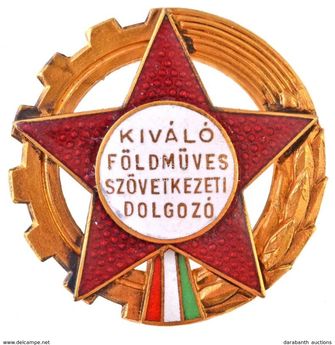 ~1960-1970. 'Kiváló Földműves Szövetkezeti Dolgozó' Zománcozott Kitüntető Jelvény T:1-,2 - Unclassified