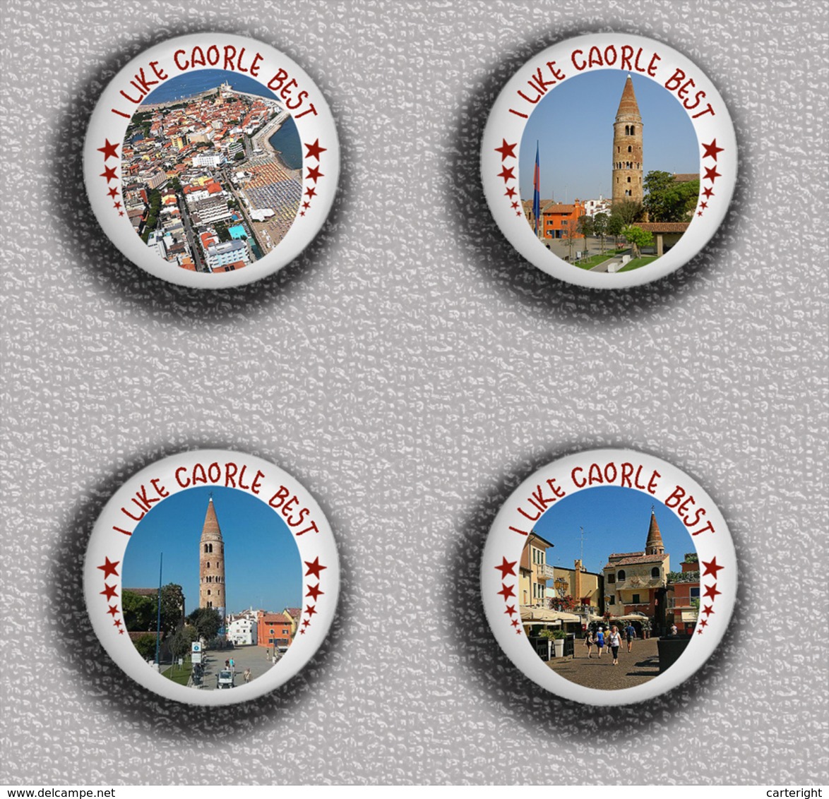 35 X Caorle Italy Tour PIN's (1inch/25mm Diameter) SET 2 - Città