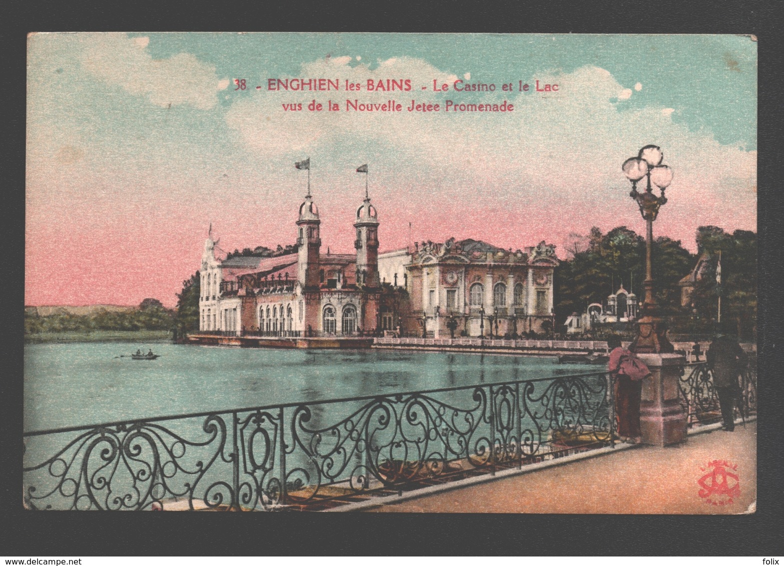 Enghien-les-Bains - Le Casino Et Le Lac Vus De La Nouvelle Jetée-Promenade - Colorisée - Enghien Les Bains