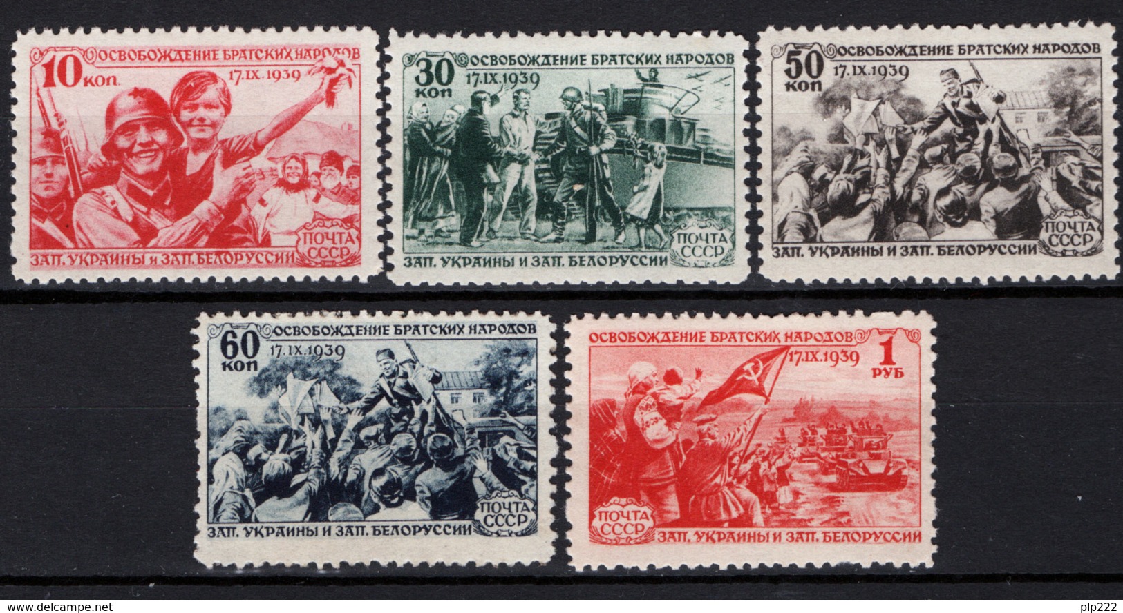 Russia 1940 Unif. 763/67 **/MNH VF - Nuovi