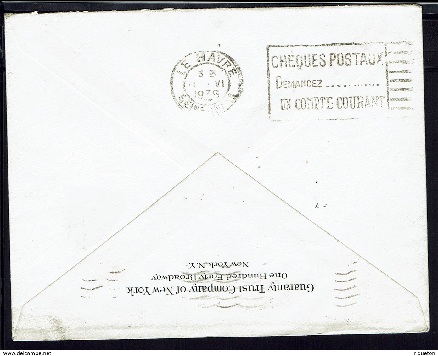 ETATS-UNIS - 1936 - Enveloppe Par Le S.S Queen Mary Vers Le Havre (FR) B/TB - - Lettres & Documents
