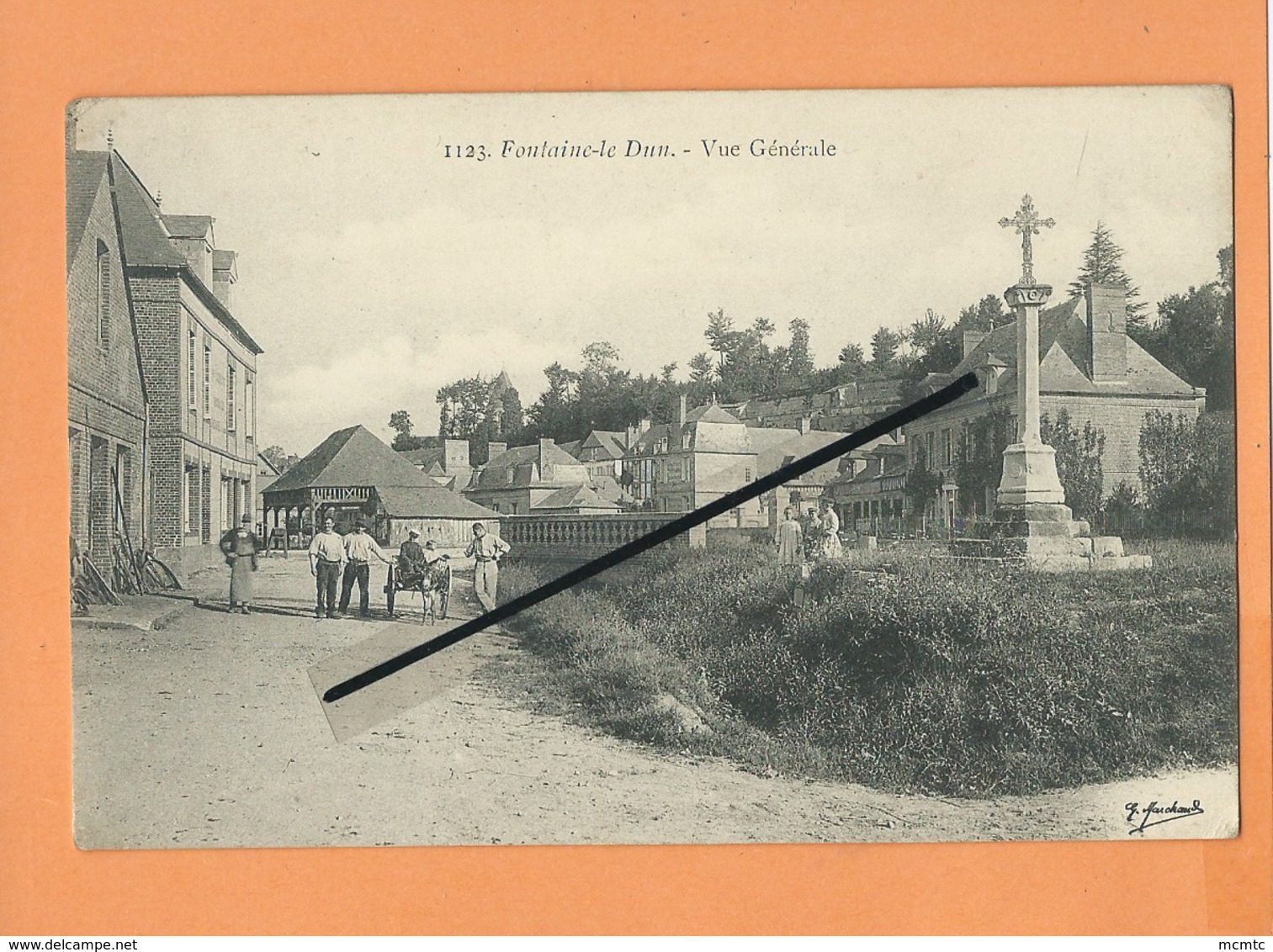 CPA  -   Fontaine Le Dun -  Vue Générale  ( Attelage âne ) - Fontaine Le Dun