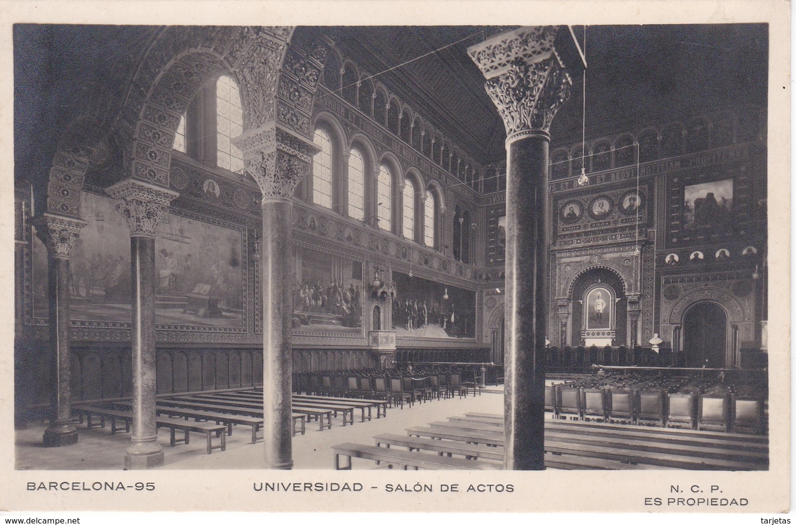 95 POSTAL DE BARCELONA DE LA UNIVERSIDAD - SALON DE ACTOS (N.C.P.) - Barcelona