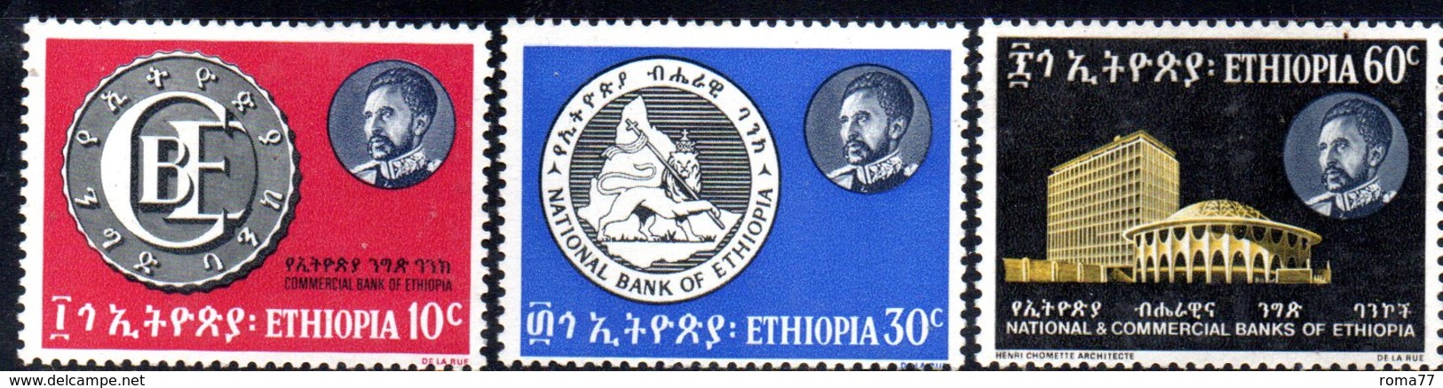 ETP121 - ETIOPIA 1965 ,  Yvert  N 458/460    ***  BANCA - Etiopia