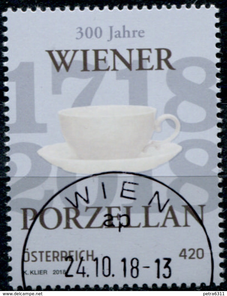 Austria 2018 300 Jahre Wiener Porzellan. Odr. Mit Lacküberzug  GESTEMPELT/USED/O - Gebraucht
