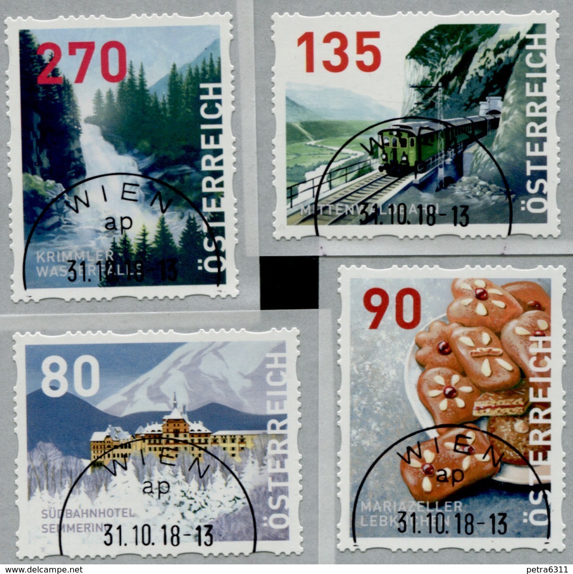 Austria 2018  Dispenser-Marken, 4 Werte Ersttagstempel, 4. Auflage - Gebraucht