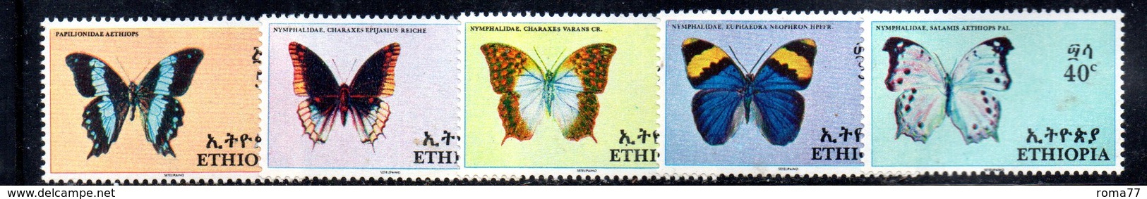 ETP129 - ETIOPIA 1967 ,  Yvert  N. 482/486    ***  FARFALLE PAPILLON - Etiopia