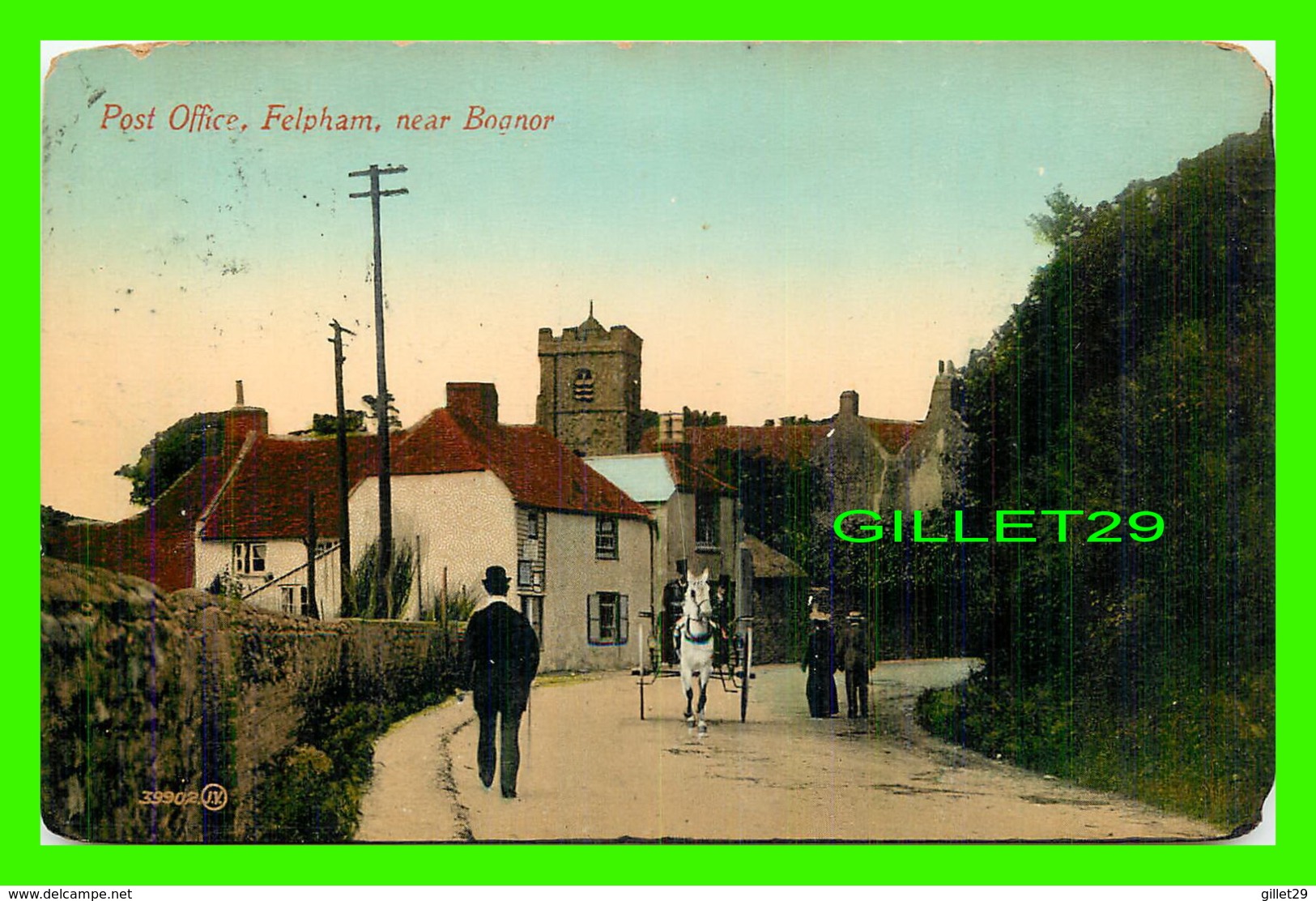 FELPHAM, UK - POST OFFICE - ANIMATED IN CLOSE UP - TRAVEL IN 1913 - VALENTINE'S SERIES - - Brighton