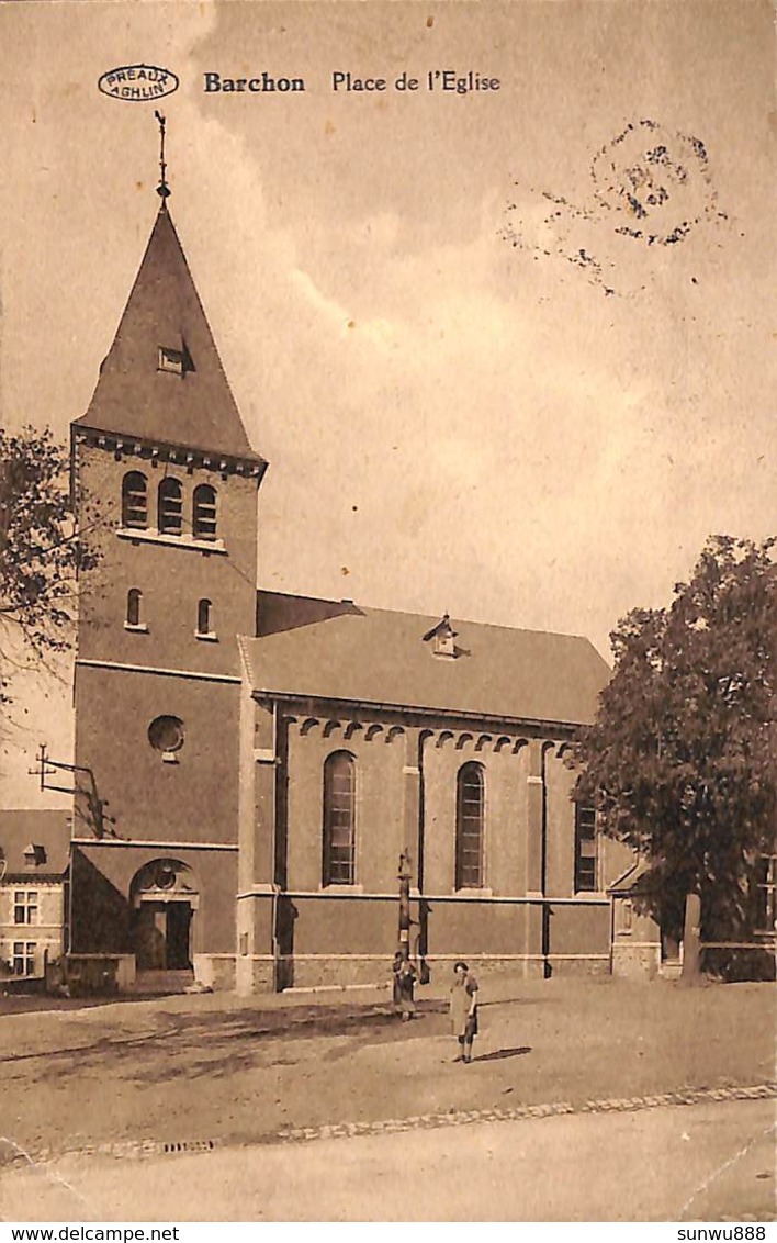 Barchon - Place De L'Eglise (animée, Fontaine, Edit. J. Moise Hackin 1929) - Blegny