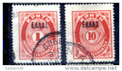 Creta-028 - 1901 - Y&T: N.10, 12 - - Creta