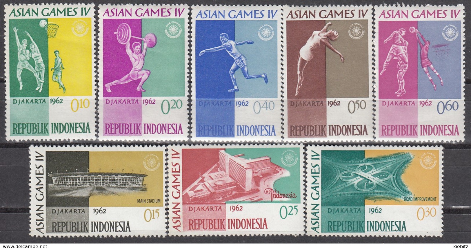 INDONESIEN 1962 - MiNr: 345-364 8 Werte ** / MNH - Indonesien