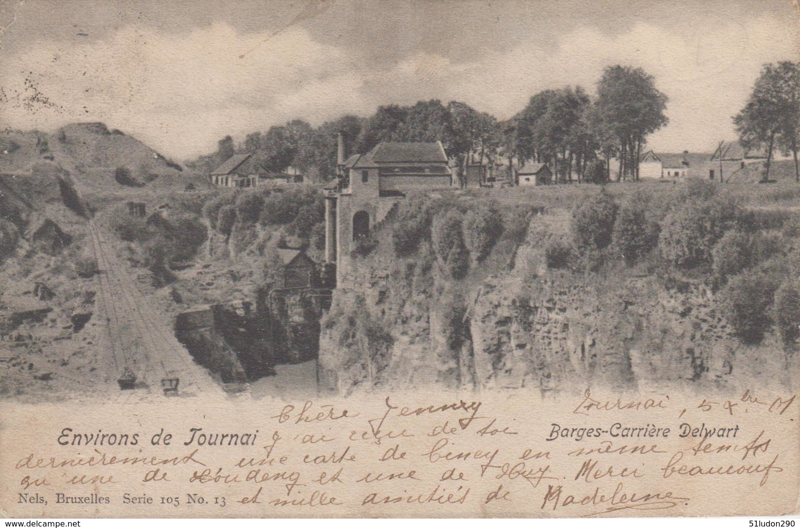 CPA Précurseur Environs De Tournai - Barges - Carrière Delwart - Autres & Non Classés