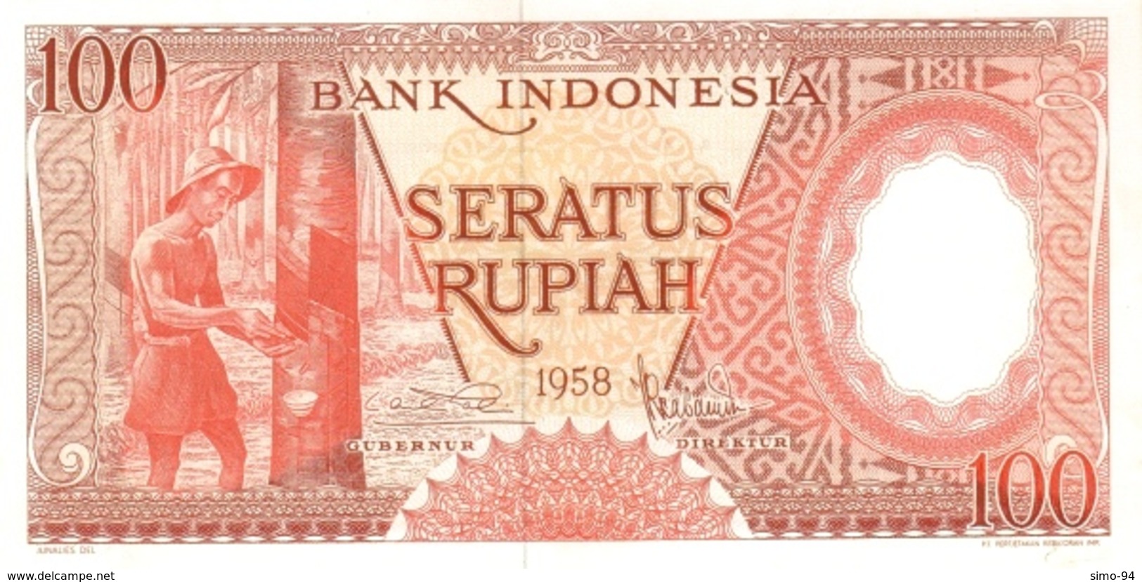 Indonesia P.59 100 Rupiah 1958   Unc - Indonésie