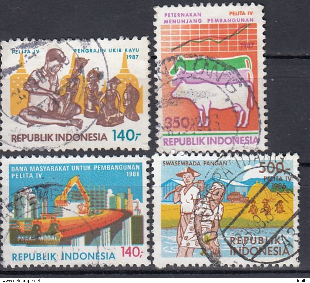 INDONESIEN 1986 - MiNr: 1194-1195+1222-1223    Used - Indonesien