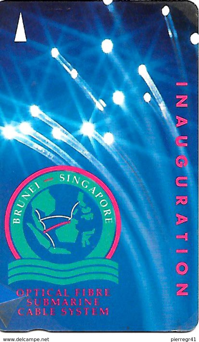 CARTE-n-MAGNETIQUE-1990 -SINGAPOUR-5$-INAUGURATION -CABLE MARIN Entre Singapour Et Brunei -BE - Singapour