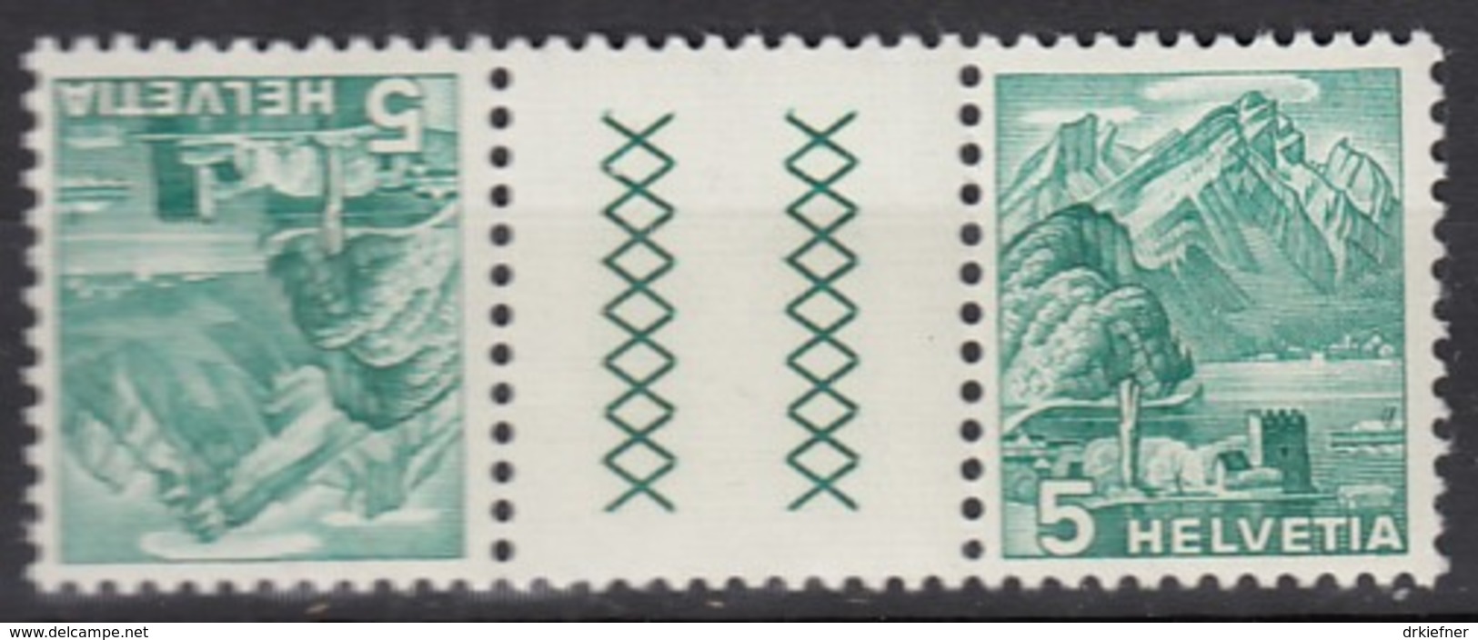 SCHWEIZ  KZ 9 Z D, Postfrisch **, Landschaften 1937 - Tête-bêche