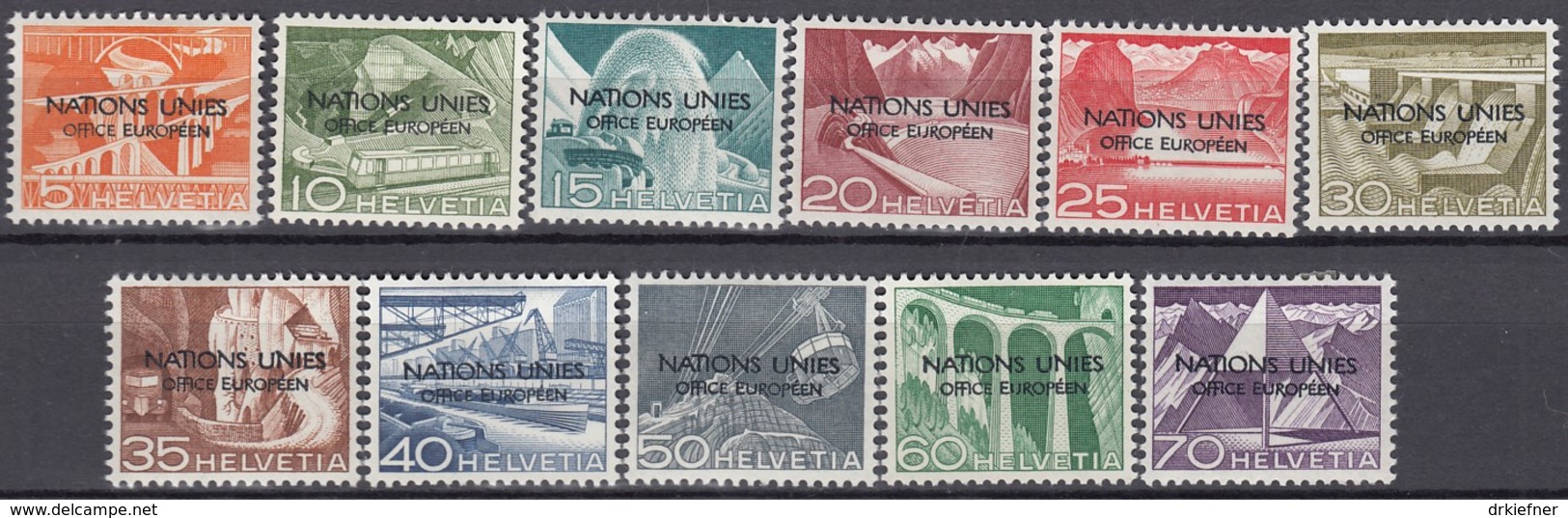 SCHWEIZ  ONU/UNO 1-11, Postfrisch **, Europäisches Amt Der UNO 1950 - Service