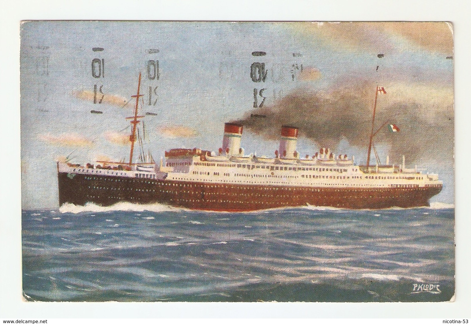 CT--02708-- PIROSCAFO  "CONTE BIANCAMANO"-MEDITERRANEO - SUD AMERICA EXPRESS-VIAGGIATA  10-8-1936 - Piroscafi