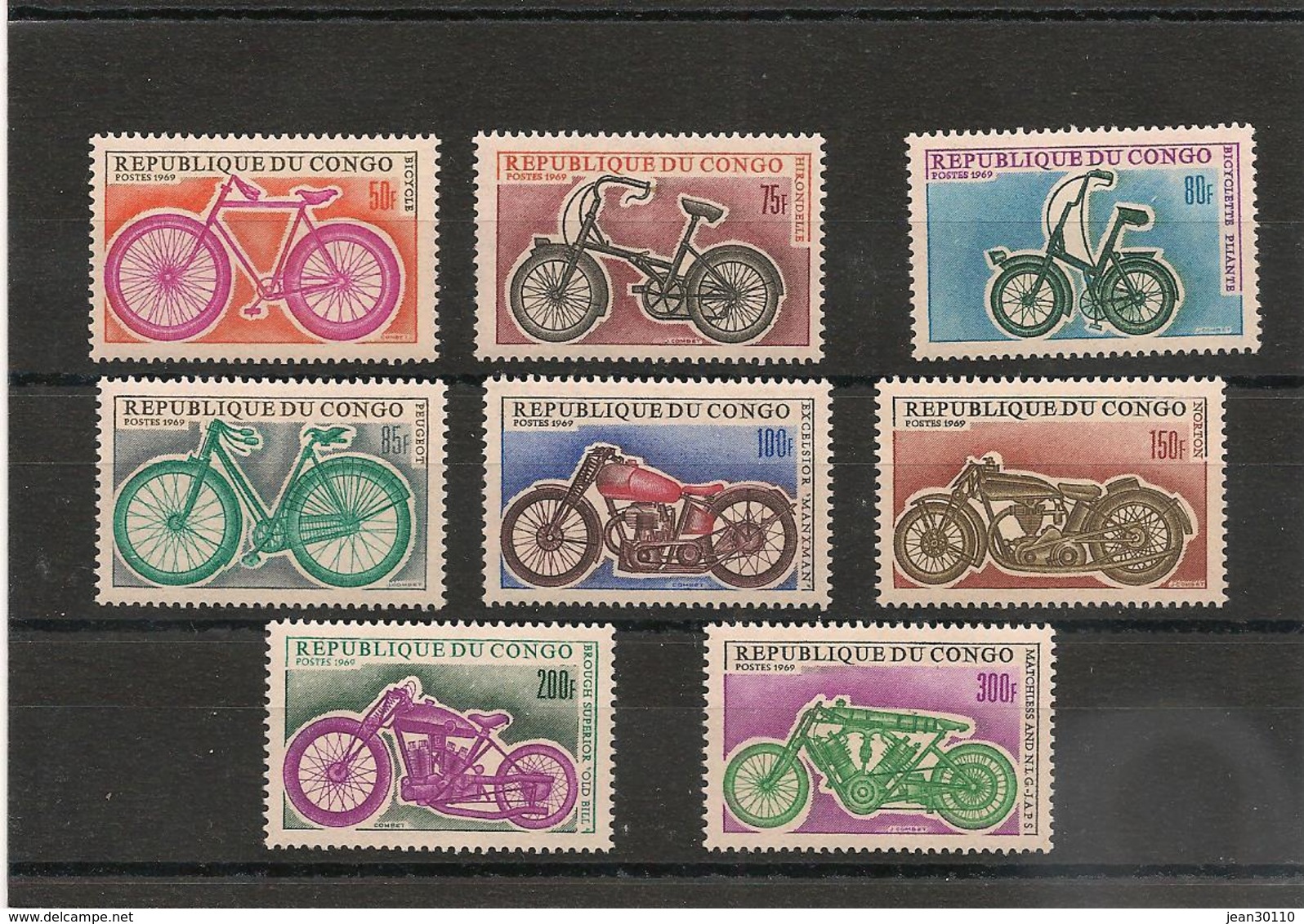 CONGO  Cycles Année 1969 N° Y/T : 229/236** Côte : 31,00 € - Ongebruikt