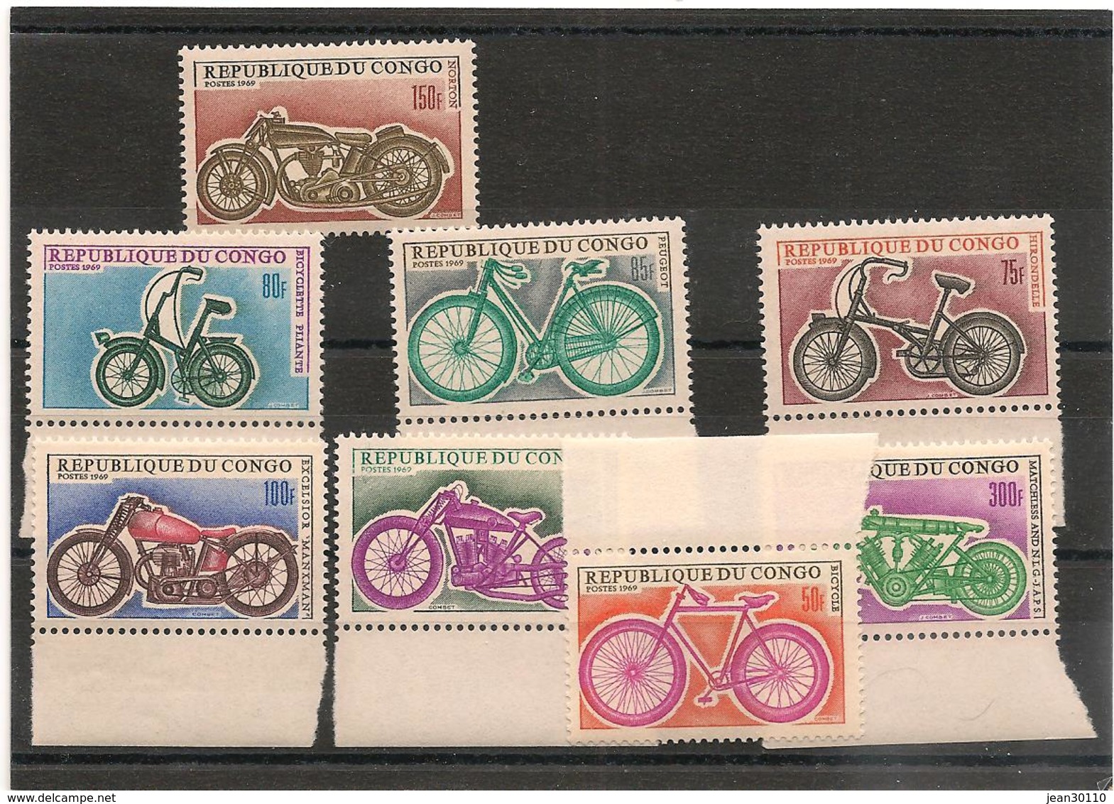 CONGO  Cycles Année 1969 N° Y/T : 229/236** Côte : 31,00 € - Neufs