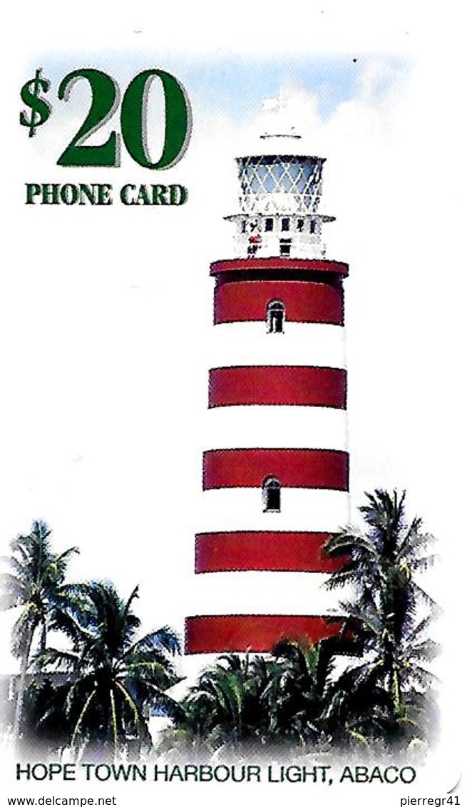 CARTE-n-PUCE-20$-BAHAMAS-BATELCO-HOPE TOWN HARBOUR LIGHT ABACO-Utilisé-TBE - Bahamas