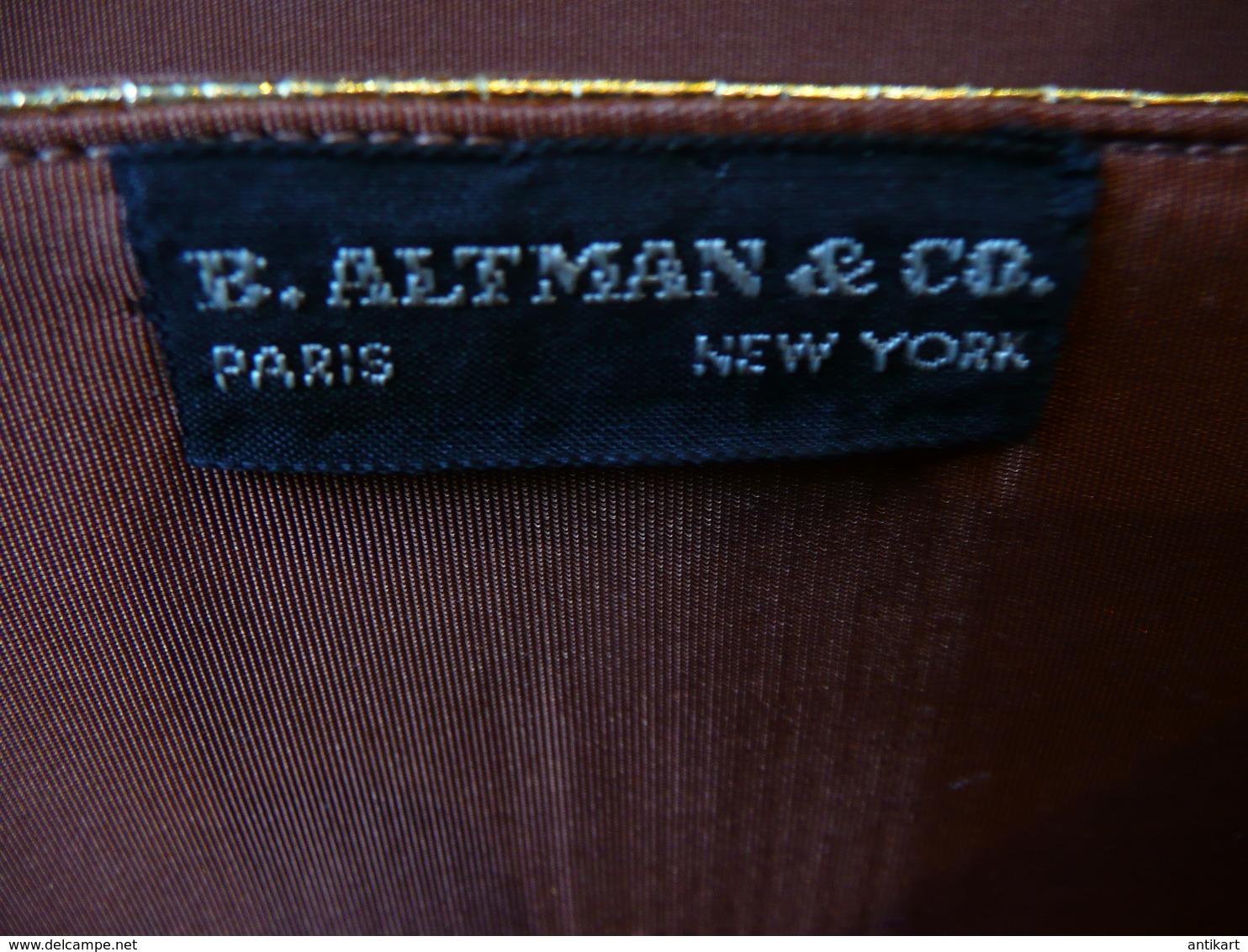 VINTAGE 1950 - 5th av. NY Poche soirée rigide bambou façon tortue - B.Altman&Co - Rosenfeld - Muséal