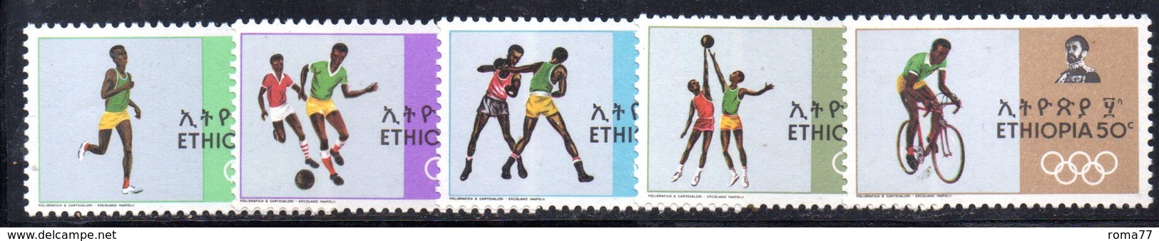 ETP139 - ETIOPIA 1968 ,  Yvert  N. 515/519   ***  MESSICO - Etiopia