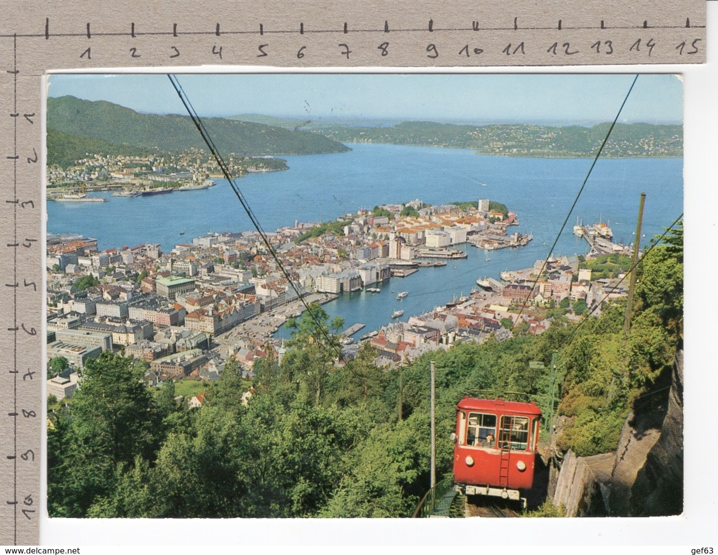 Bergen - Utsikt Fra Fløyen / View From Fløyen (1977) Funiculaire / Funicular / Funiculare / Seilbahn / Cable Incline - Norvège