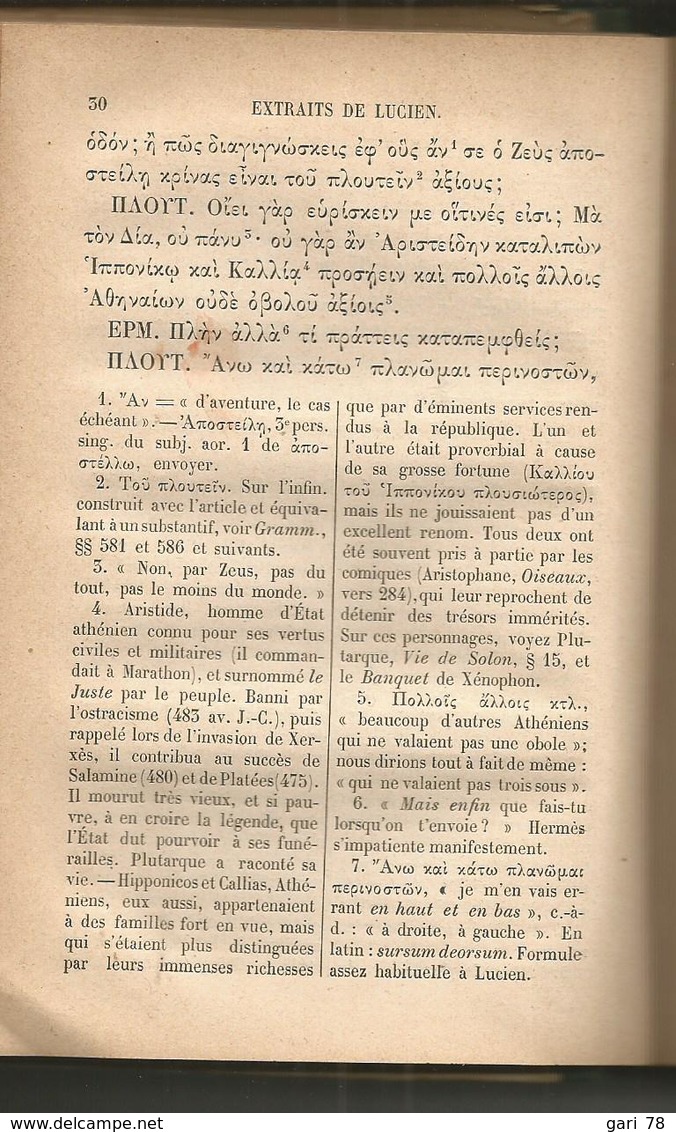 Texte Grec : LUCIEN : Extraits ->Timon, Le Songe, L'icaeoménippe, Charon - 1905 - 1901-1940