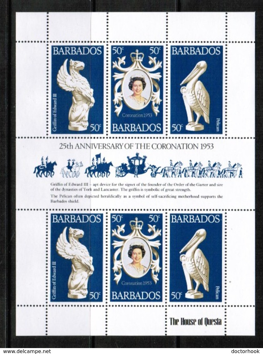 BARBADOS  Scott # 474** VF MINT NH SOUVENIR SHEET  LG-964 - Barbados (1966-...)