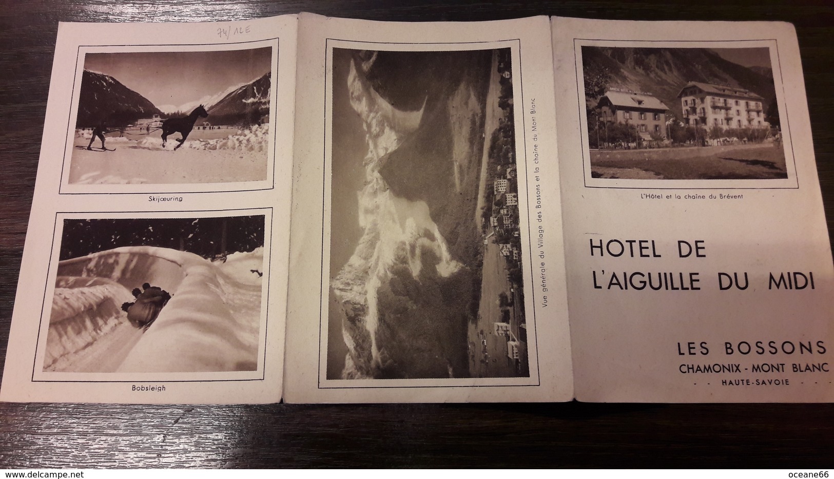 74 Brochure Hotel De L Aiguille Du Midi Les Bossons Chamonix - Dépliants Turistici