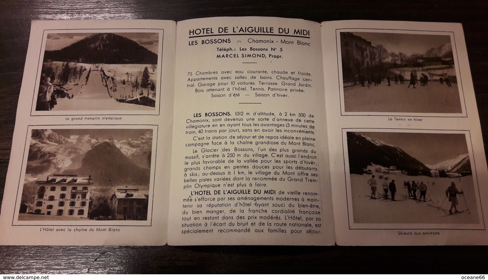 74 Brochure Hotel De L Aiguille Du Midi Les Bossons Chamonix - Dépliants Turistici