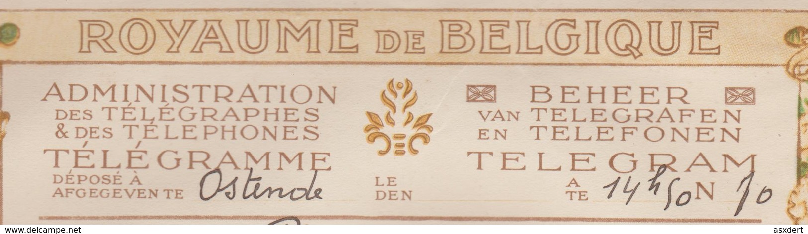 BELGIE TELEGRAMME BELGIQUE- N°4 Déposé OSTENDE. - ADMINISTRATION Des Télégraphes - Beheer Van Telegrafen - Telegrams