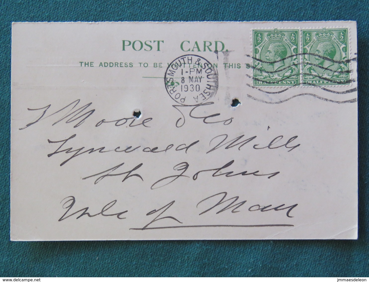 United Kingdom 1930 Postcard To Isle Of Man - King - Autres & Non Classés