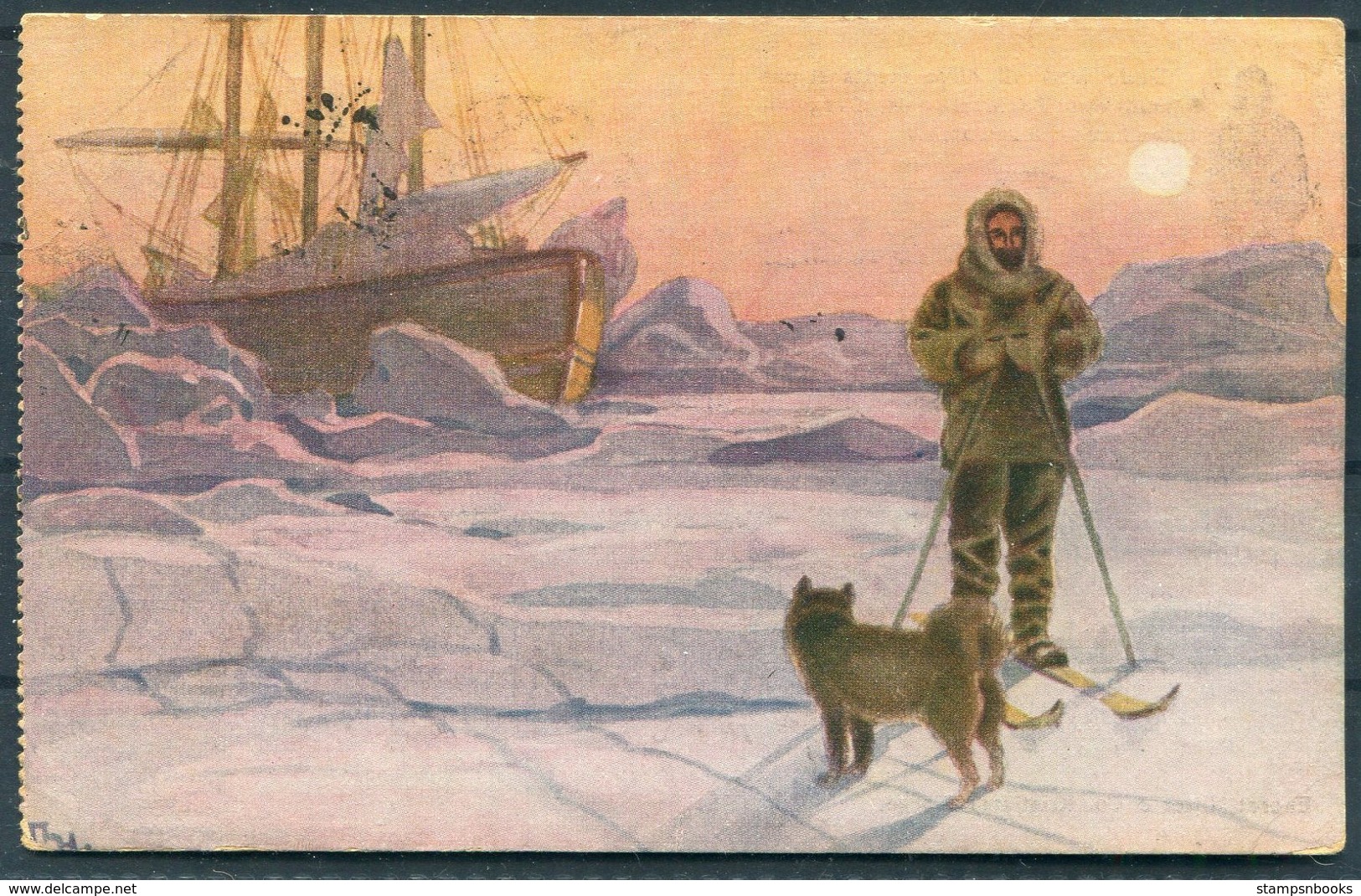 1924 Norway MAUD Polar Ship Postcard. Polhavet - Covers & Documents