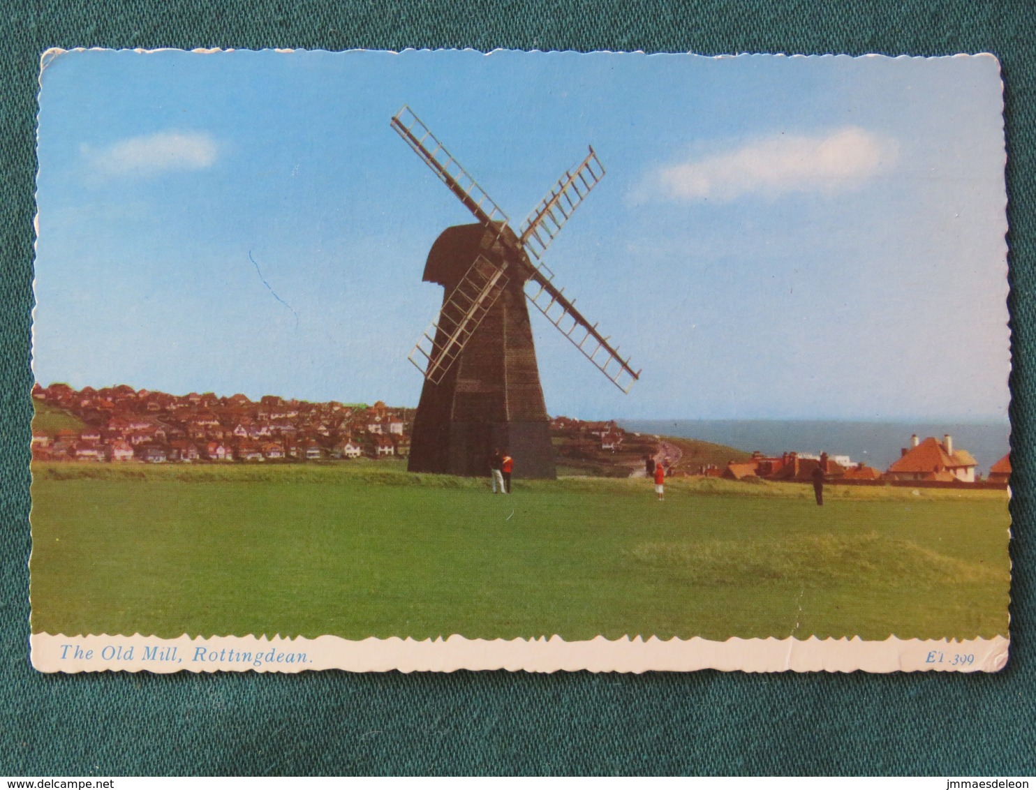 United Kingdom 1984 Postcard "Old Mill Rottingdean" To Cleveland - European Parliament - Woman On Horse - Autres & Non Classés