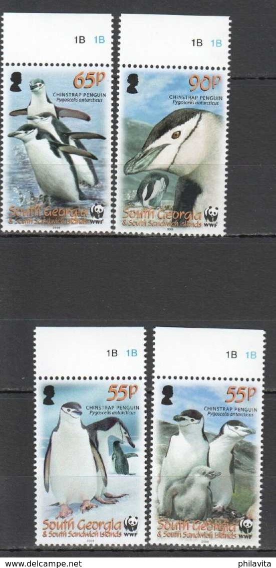 2008 South Georgia - Chinstrap Pinguins - Set MNH** MiNr. 454 - 457 (kk) - Südgeorgien