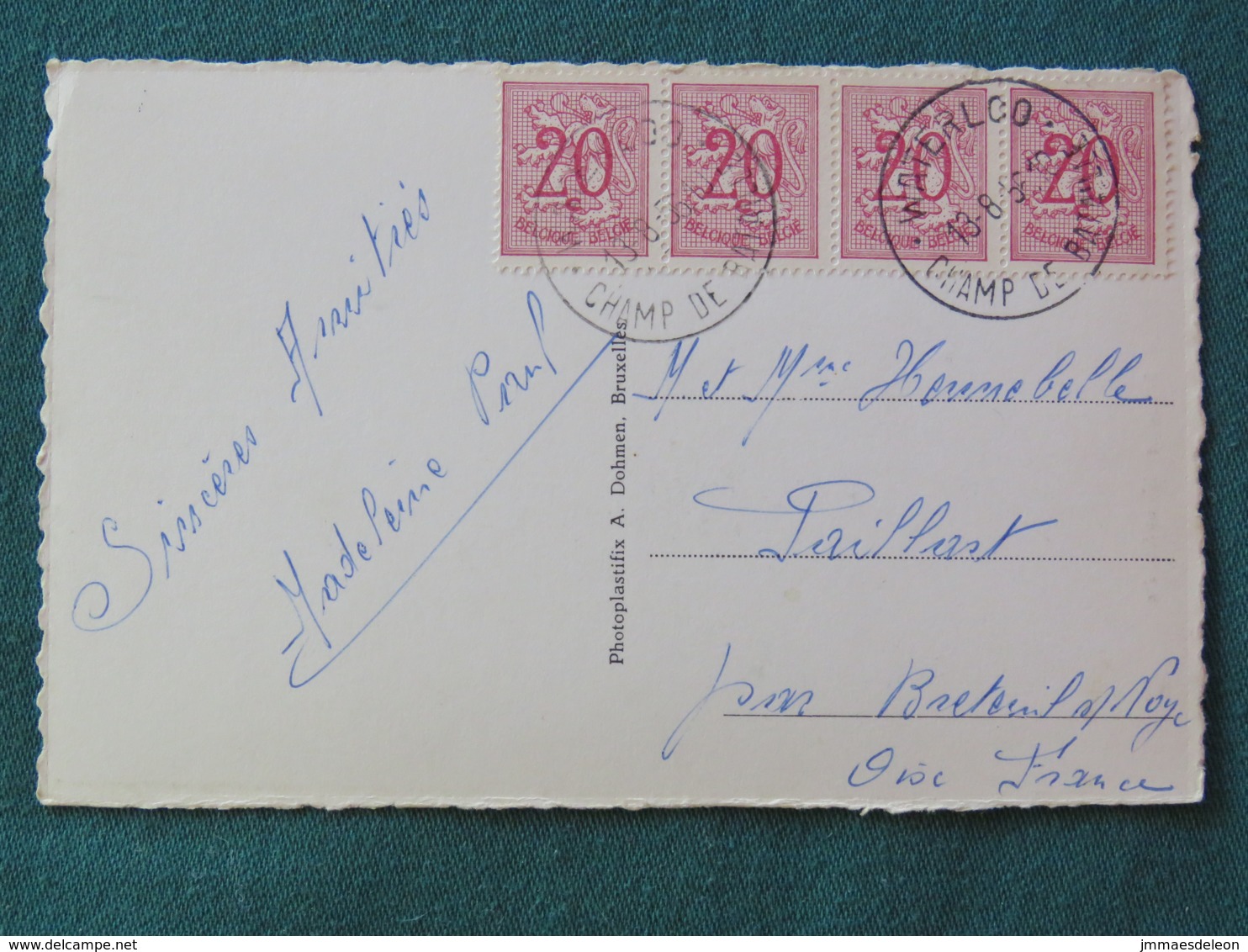 Belgium 1956 Or 1966 Postcard "Mannekenpis Bruxelles" To France - Lions - Sonstige & Ohne Zuordnung