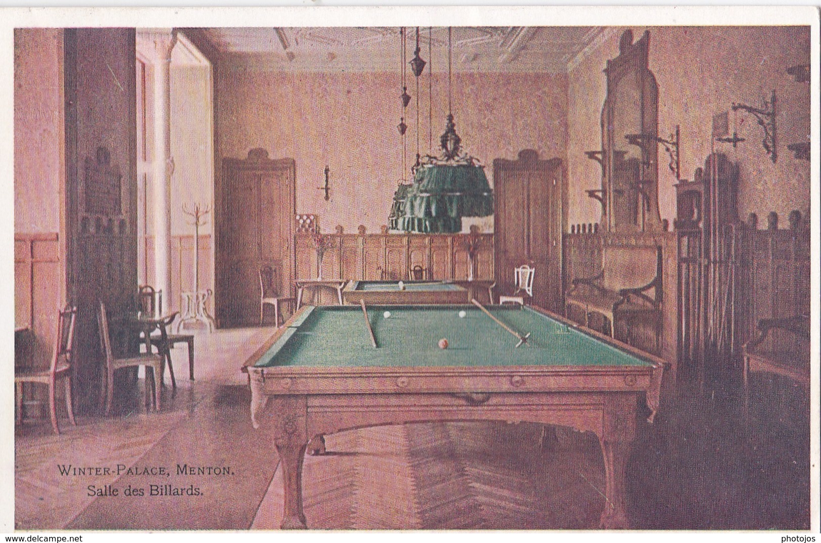 CPA :  Billard  Menton (06)   Hôtel Winter Palace  Salle Des Billards    Couleur     Ed  Robaudy - Autres & Non Classés