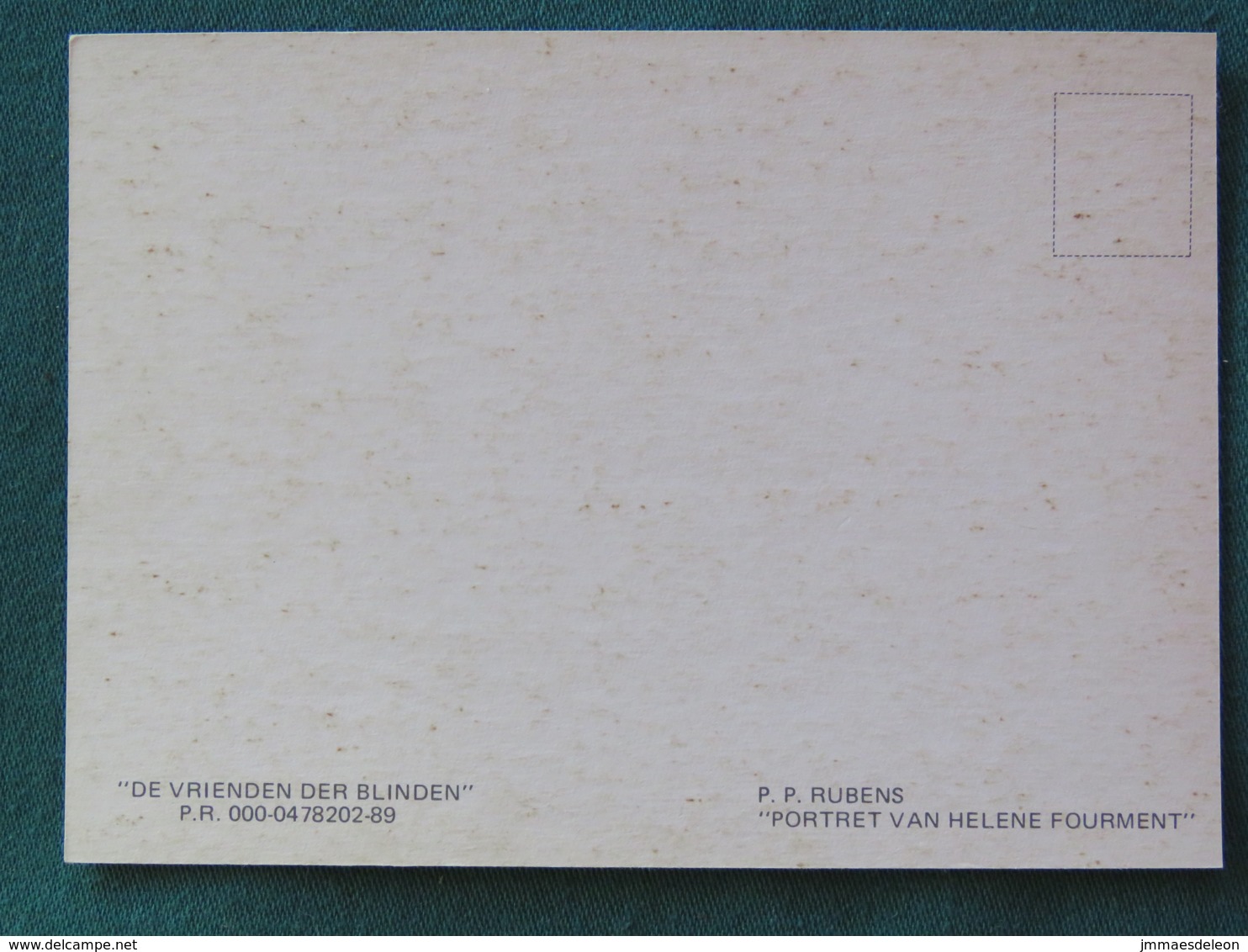 Belgium Postcard "Helene Fourment Painting By Rubens" Unused- Blind Organization - Sonstige & Ohne Zuordnung