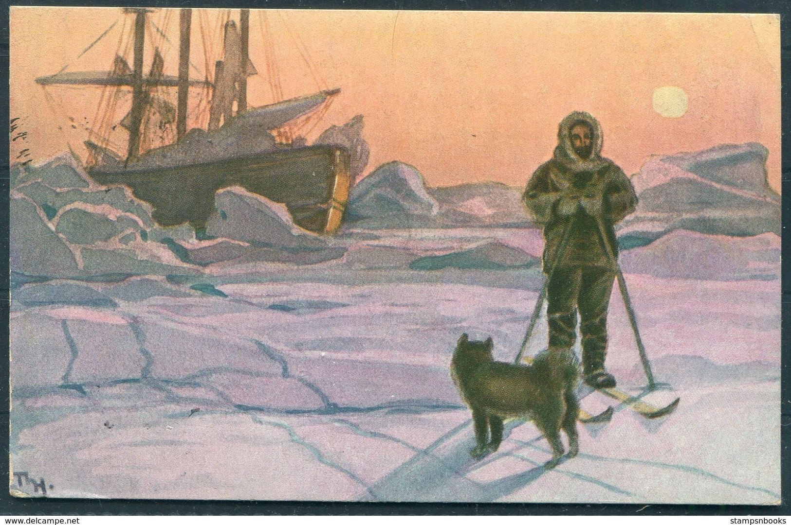 1924 Norway FRAM  Polar Ship Postcard. Polhavet - Covers & Documents