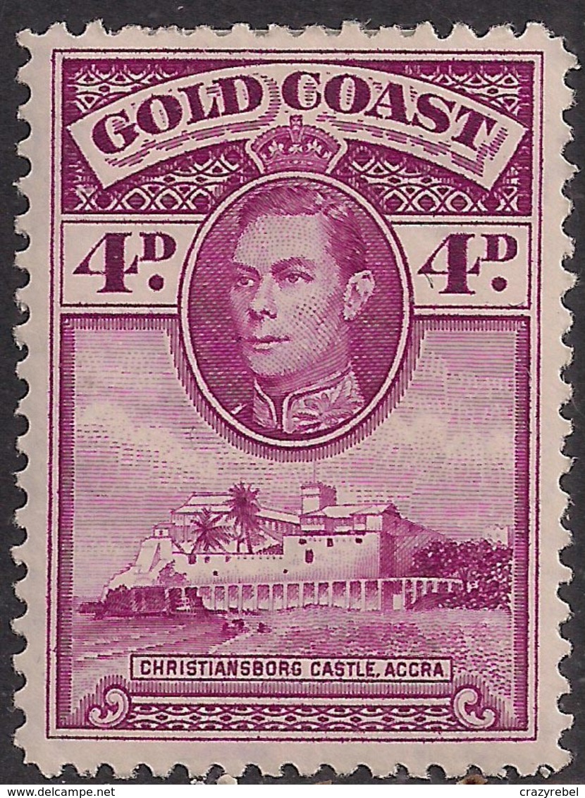Gold Coast 1938 - 44 KGV1 4d Magenta Castle Accra MM SG 125 ( H1263 ) - Costa D'Oro (...-1957)