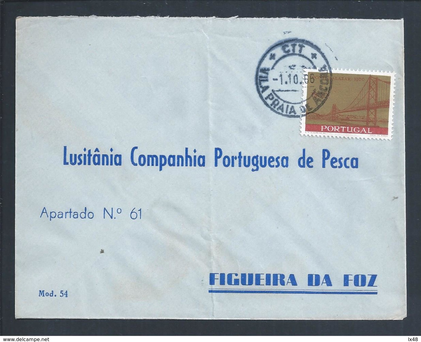 Carta Da Lusitânia,Companhia Portuguesa De Pesca,Morraceira.Vila Praia De Âncora. Figueira Da Foz.Stamp Ponte Sobre Tejo - Lettres & Documents