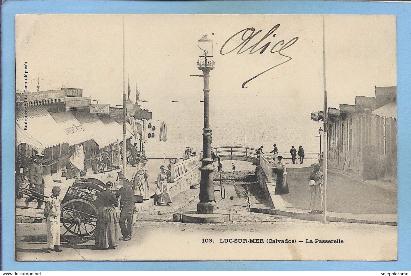 Luc-sur-Mer 14 La Passerelle 2scans 1903 Dos Simple Charrette "Jouets & Souvenirs Bazar Boulangerie Pitet Pâtisserie - Luc Sur Mer